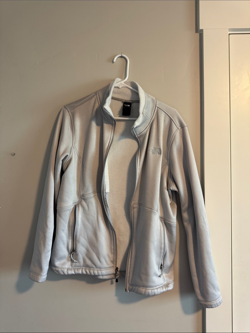 The North Face Pale Gray Full-Zip Fleece Jacket